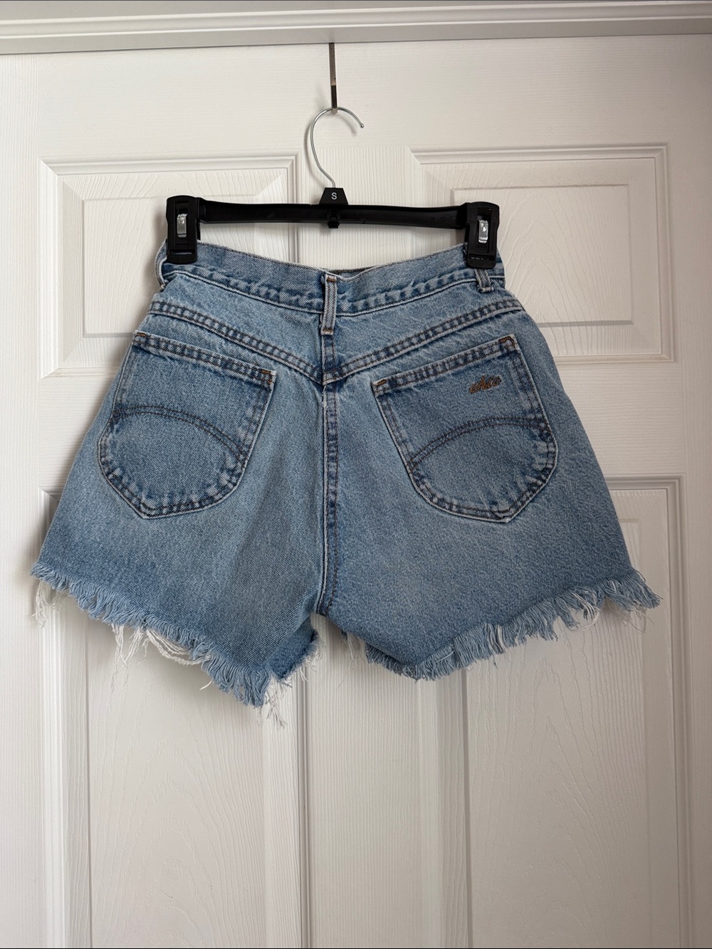 chic Light Blue Distressed Denim Jean Shorts - Picture 2 of 6